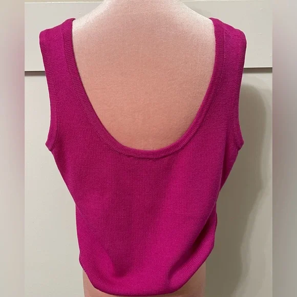 St. John Raspberry Pink 2-Piece Set Knit Sweater & Cardigan Size Large